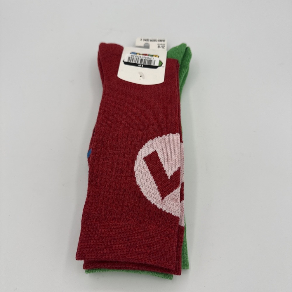 Nintendo Super Mario Adult Mario And Luigi Character Costume 2 Pair Crew Socks